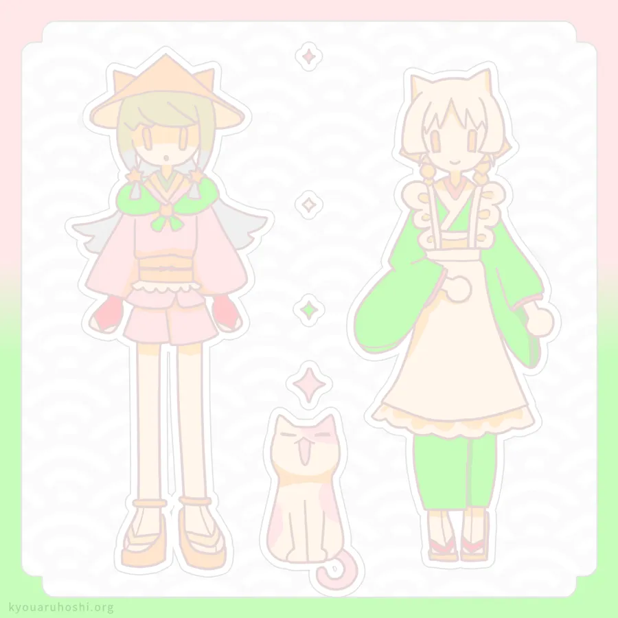 イラスト「猫の国」。